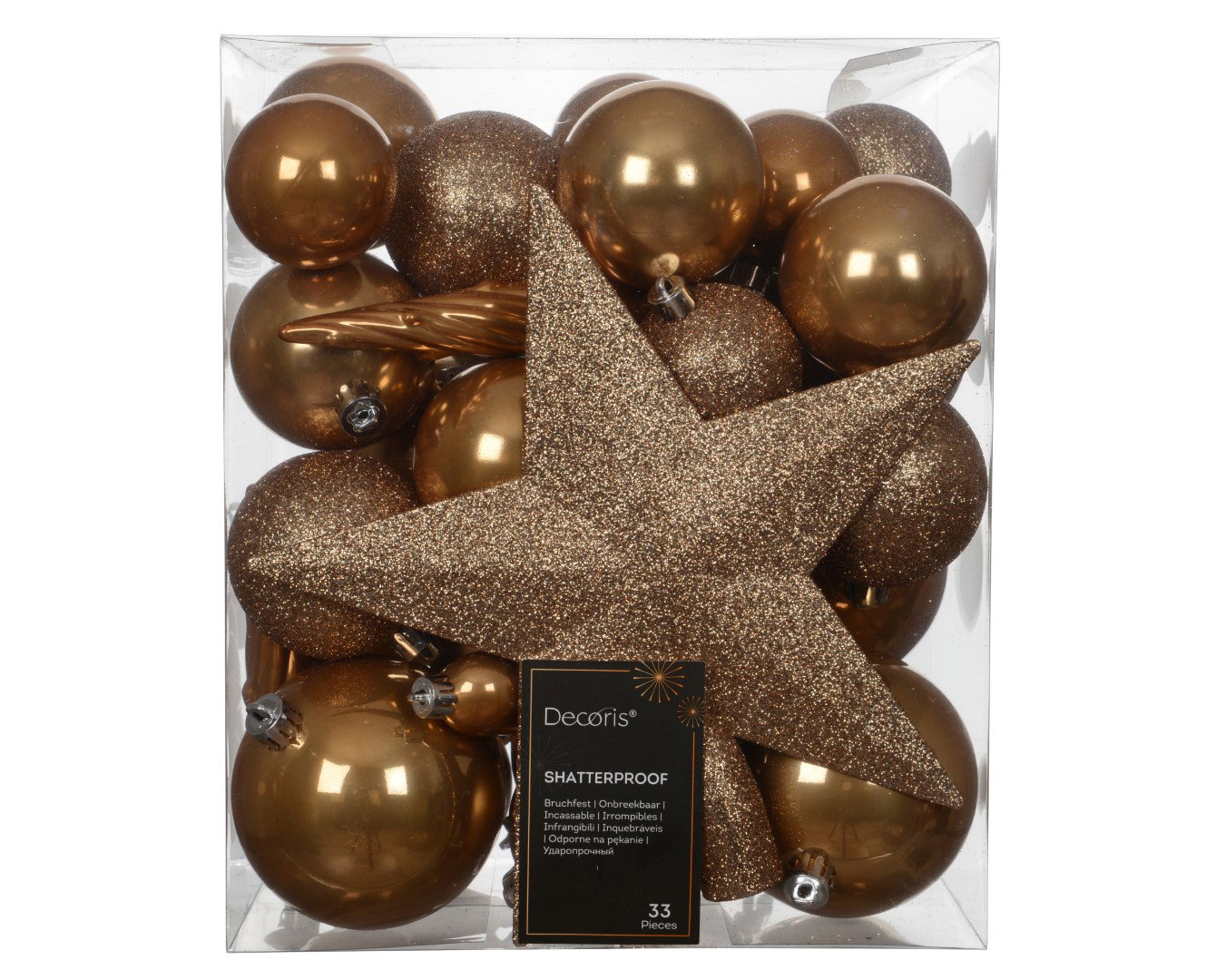 Kerstballen d8h bruin Decoris - Decoris