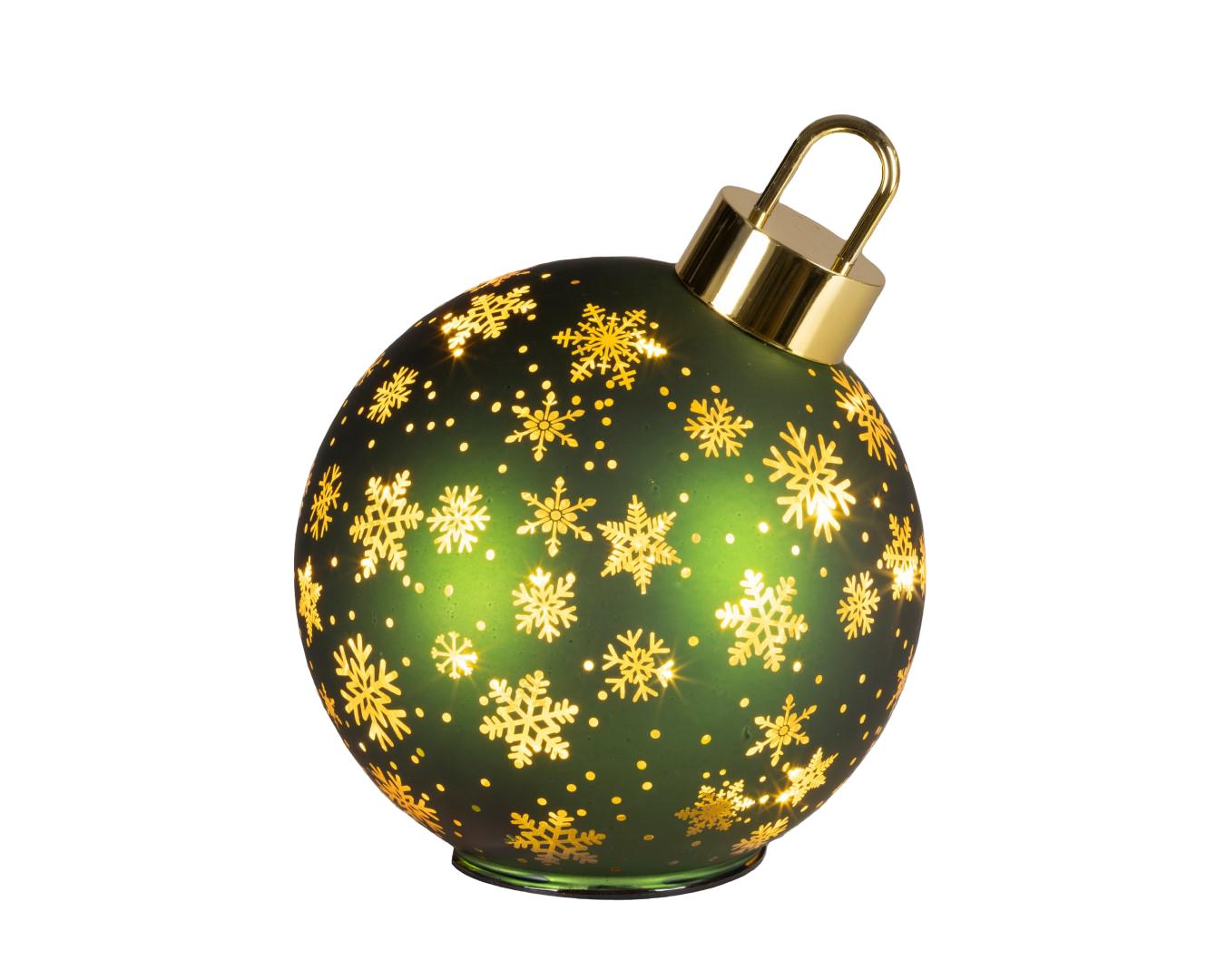 Draaiende kerstbal d18h23 groen Decoris - Decoris