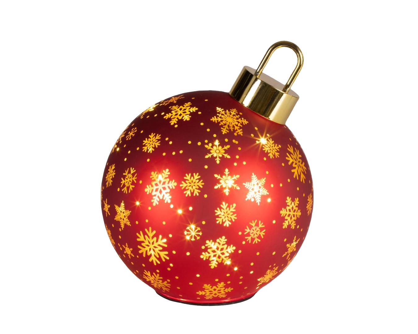 Decoris Draaiende kerstbal d18h23 rood  - 