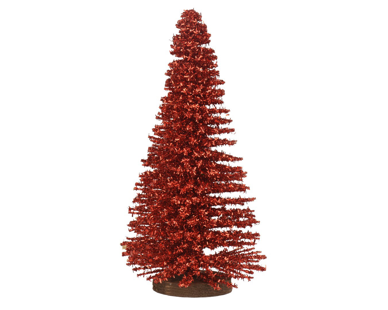 Boom bamboe glitter op voet rood dia. 14 x 39 cm Decoris - Decoris