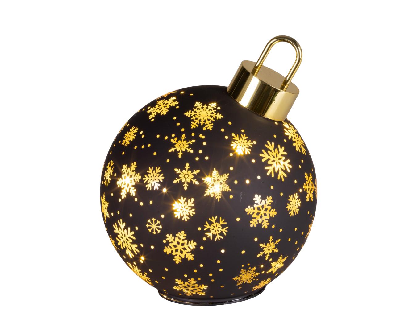 Decoris Draaiende kerstbal d18h23 zwart  - 