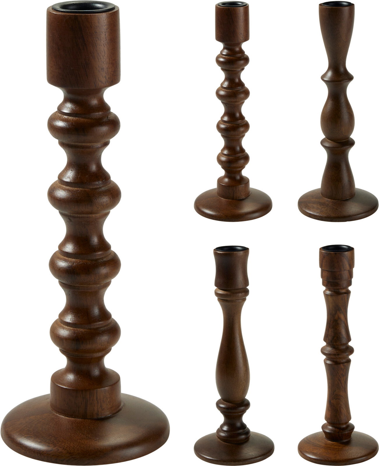 Kandelaar 22 cm mango hout 4ass 1 stuk Nampook - Nampook
