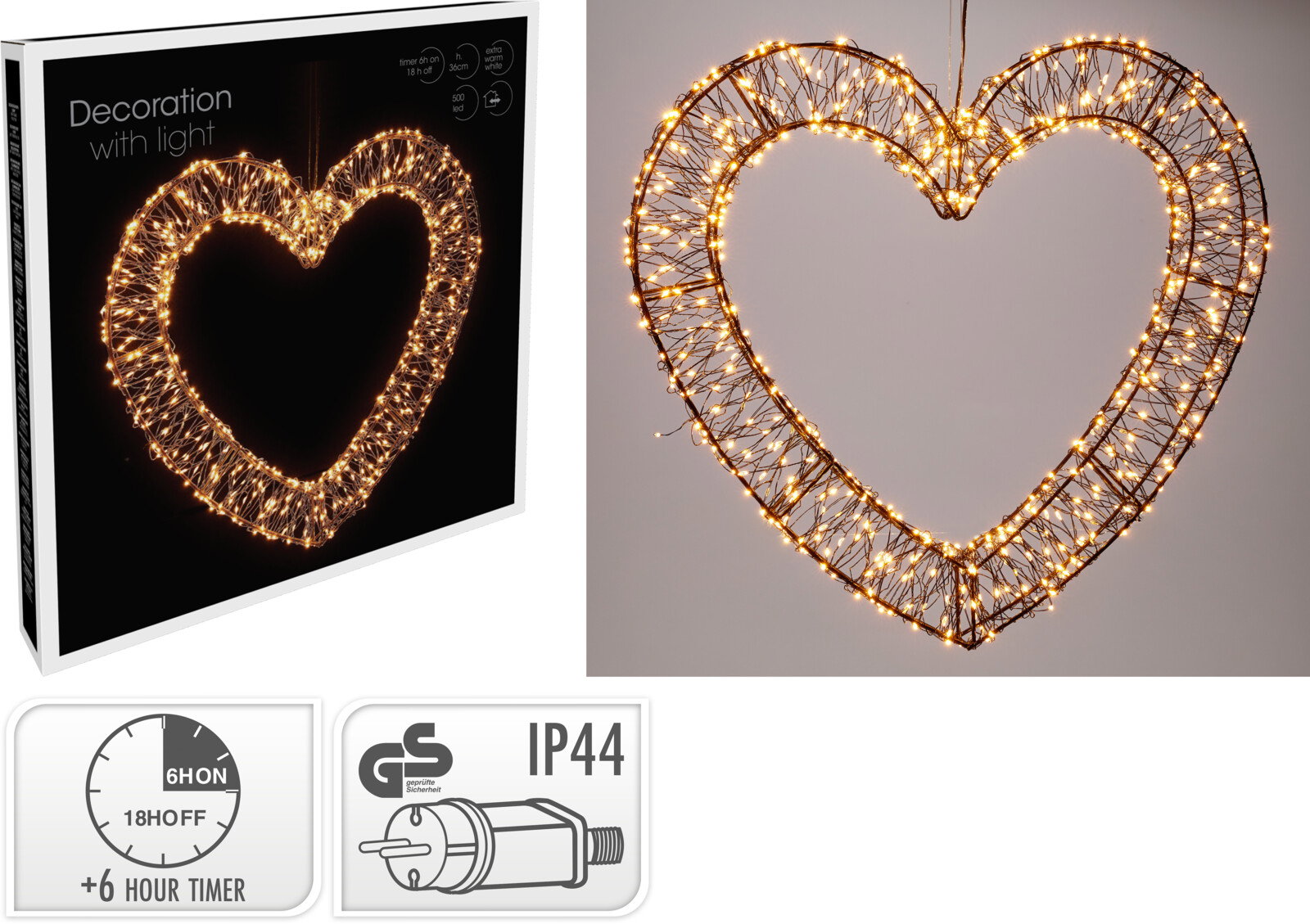 Hart 38x36 cm 500led eww Nampook - Nampook