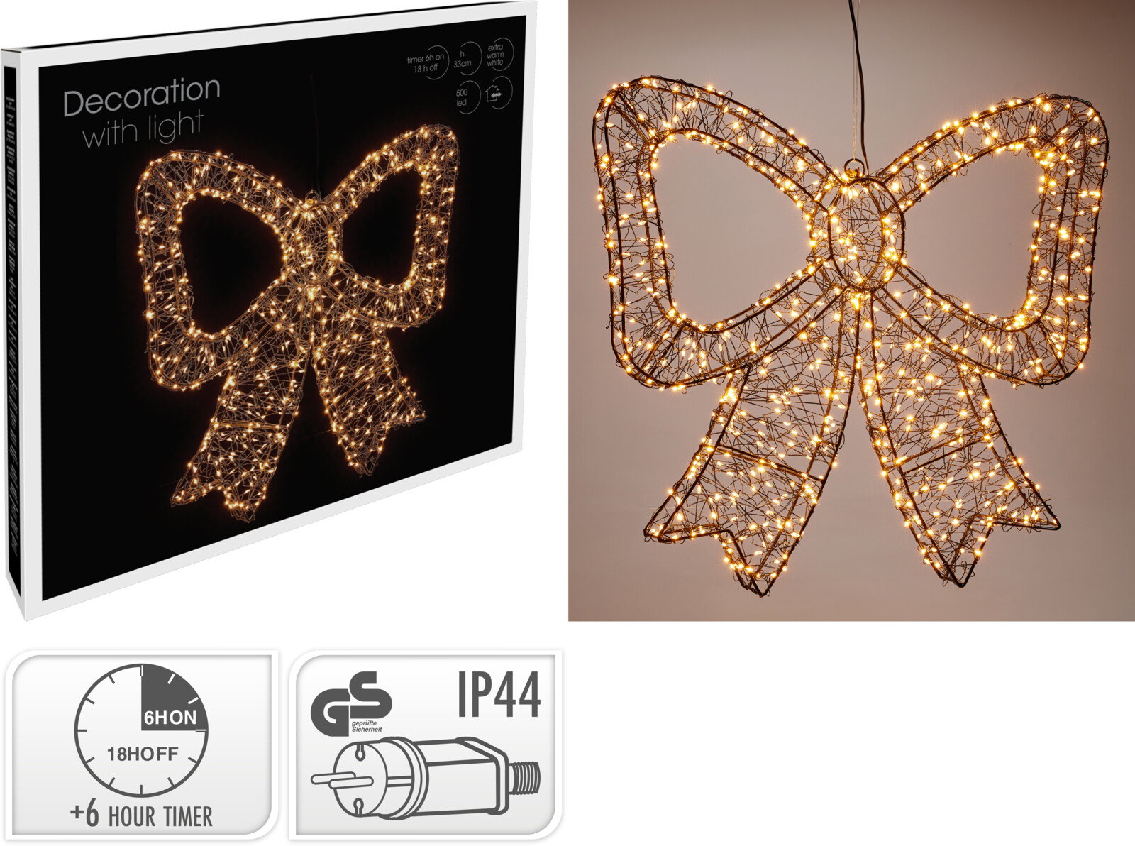 Strik 38x33 cm 500led eww zwart Nampook - Nampook
