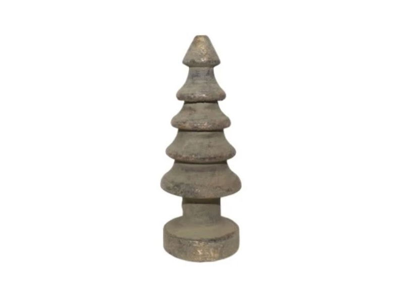 Xmas tree cone carved s, olive green - Hortus