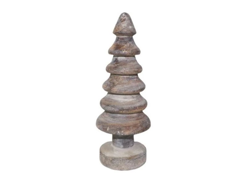 Xmas tree cone carved m, gold - Hortus