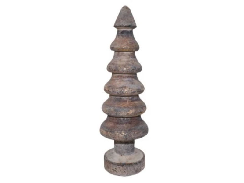 Xmas tree cone carved l, gold - Hortus