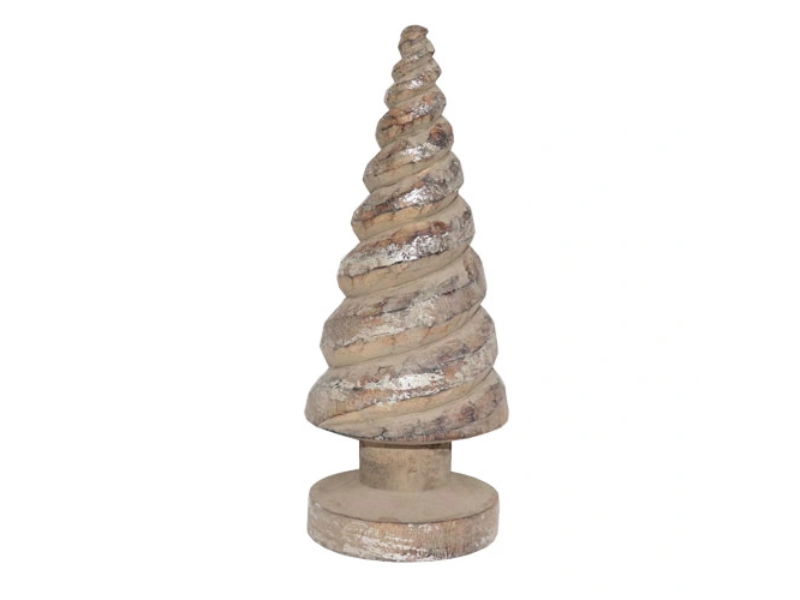 Xmas tree cone swirl l, silver - Hortus