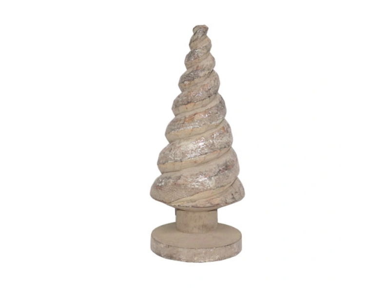 Xmas tree cone swirl m, silver - Hortus