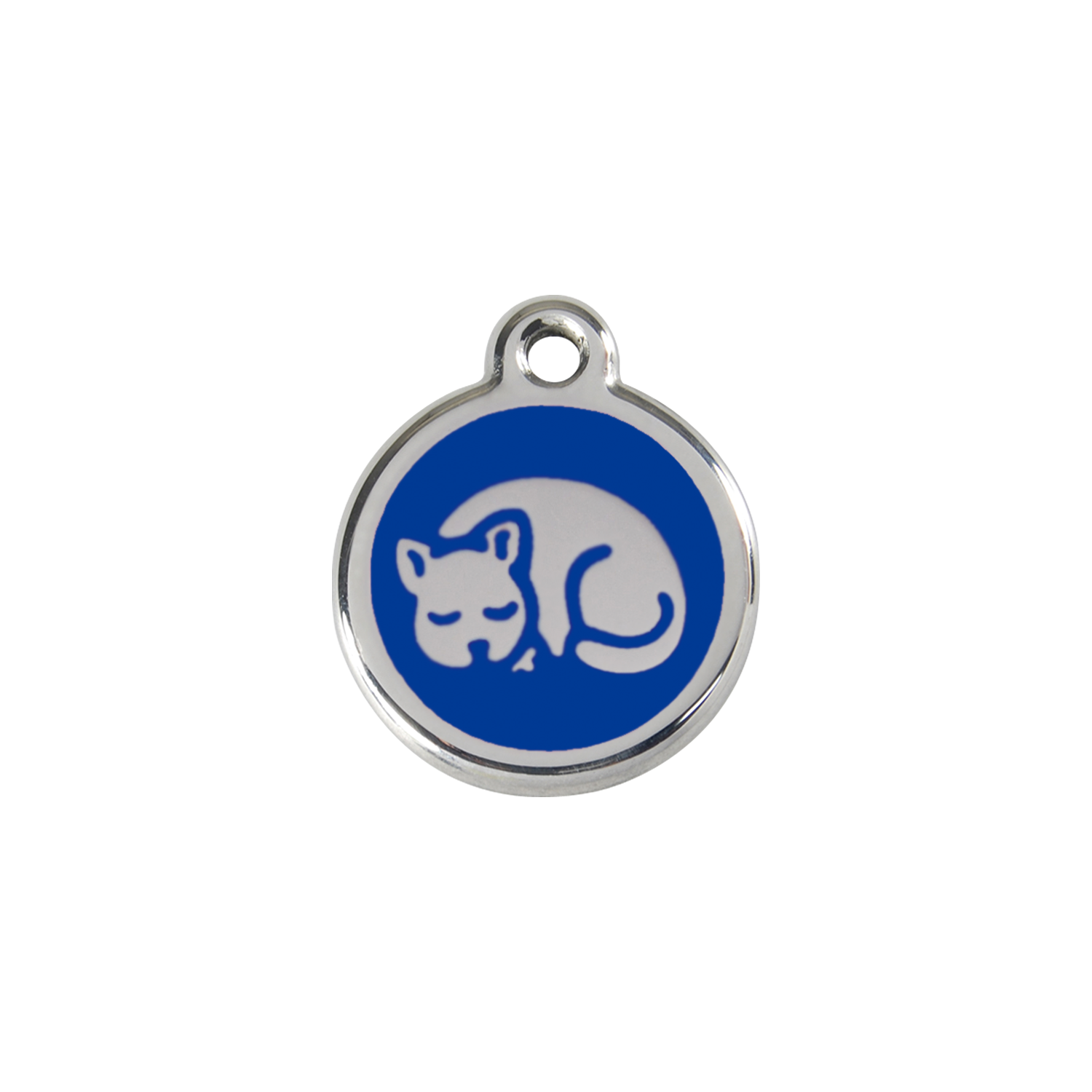 Kitten Navy roestvrijstalen kattenpenning small/klein dia. 2 cm - Reddingo