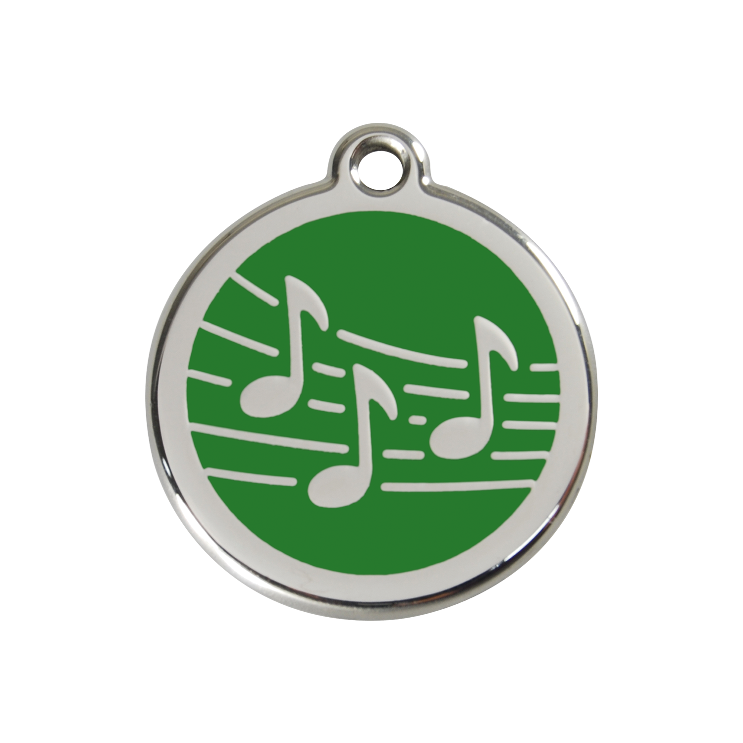 Music Green roestvrijstalen hondenpenning medium gemiddeld dia. 3 cm RedDingo