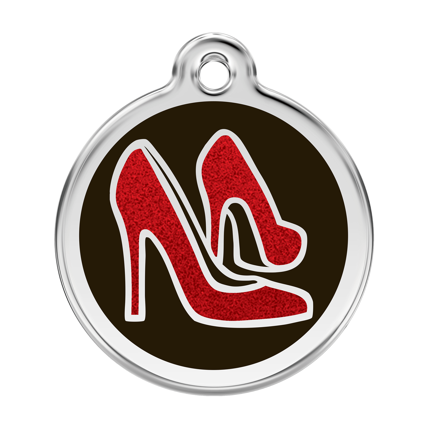 https://cdn.warentuin.nl/media/catalog/product/S/C/SCAN9330725045309_reddingo_hondenpenning_red_shoe_black_glitter_hondenpenning_l_4adf.png
