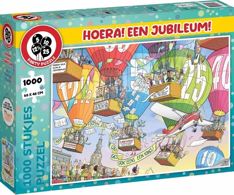 puzzel hoera jubileum 1000st Plenty Gifts - Plenty gifts spellen
