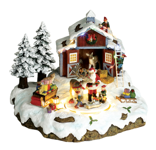 Kerstschuur Met Kerstman - Oosterik Home