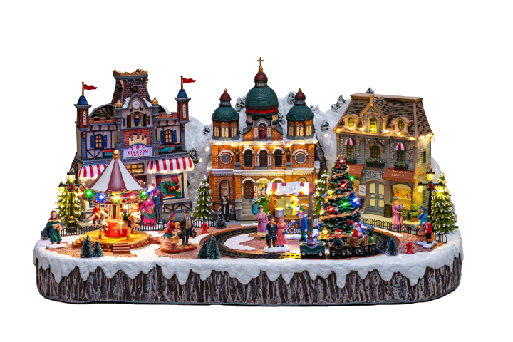 Kerstplaza Met Trein - Oosterik Home