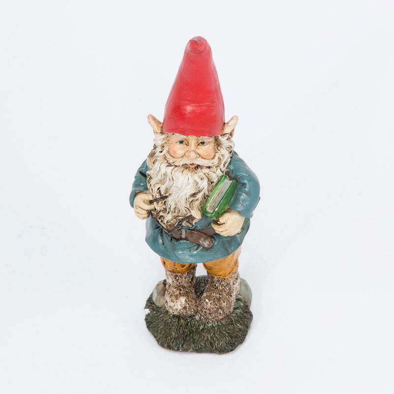 Oosterik home Tuinkabouter met leesbril en groen boek - 
