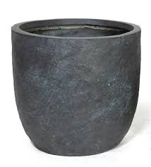 Bloempot Utah egg pot graphite d25h25 Fiberclay clayfibre MCollections - Mcollections