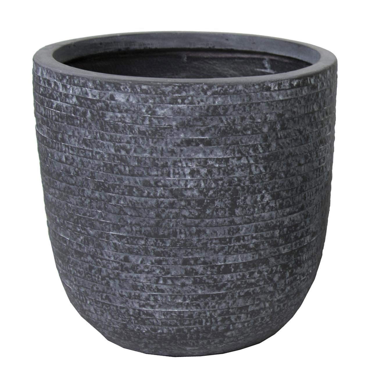 Bloempot Utah egg pot graphite d32h31 Fiberclay clayfibre MCollections - Mcollections