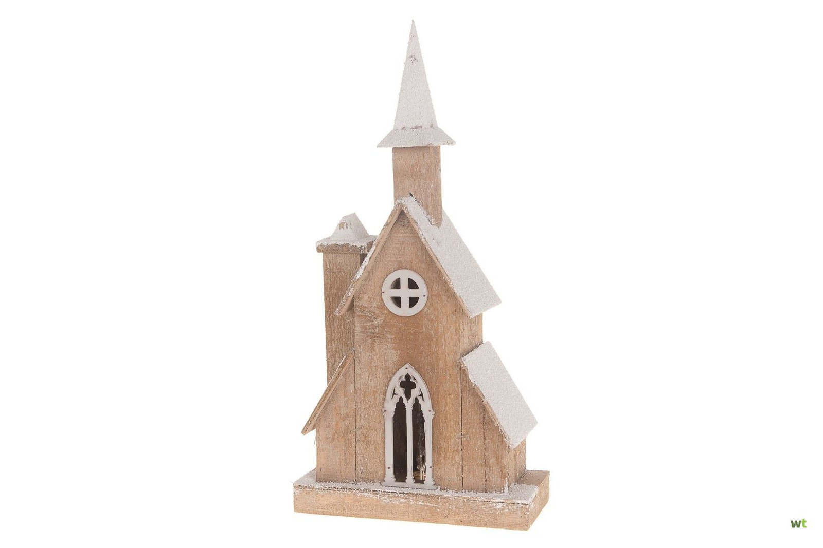 Kunststof decoratie stolpje houten basis 9.5x6cm - 1 stuk