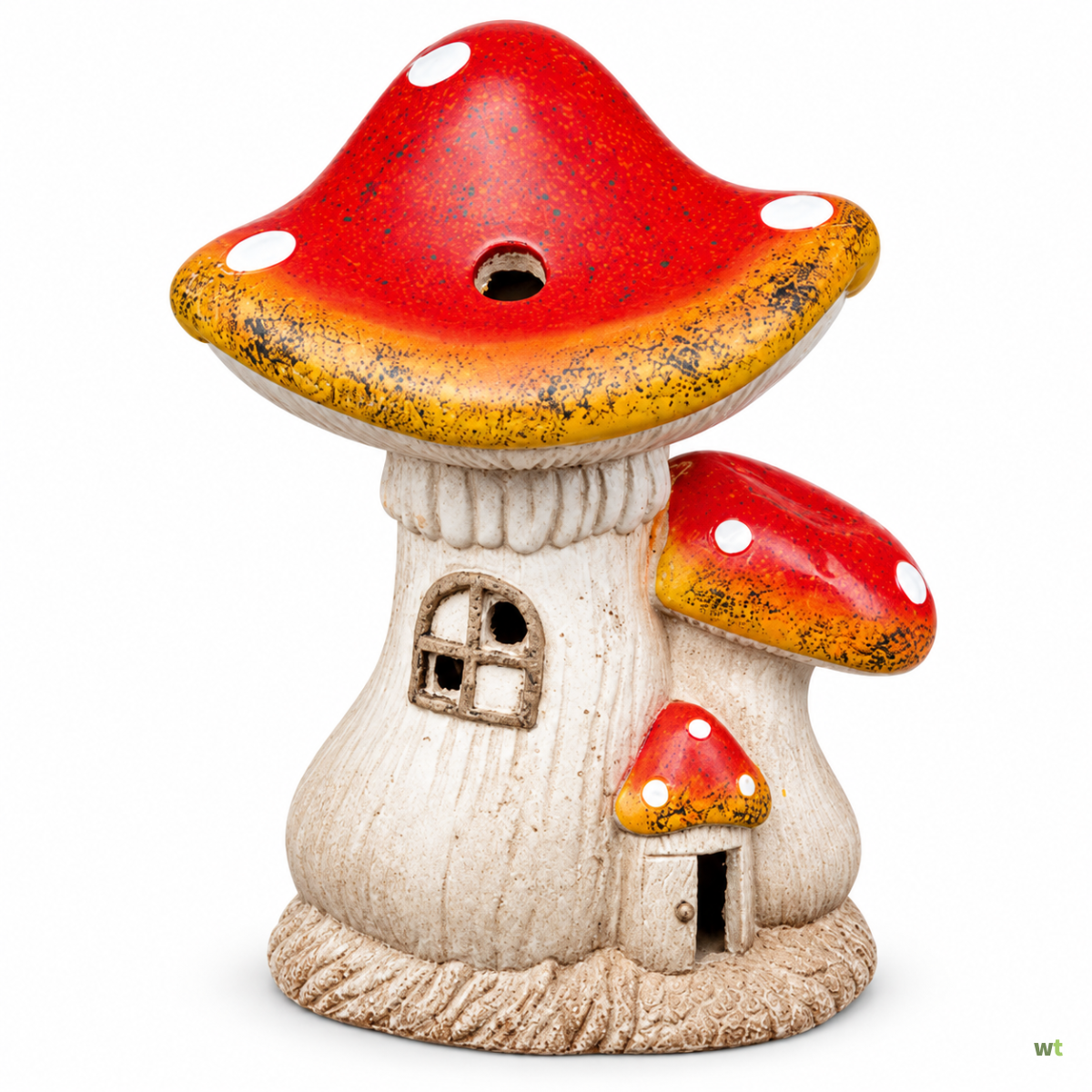 Outlet P: Keramieken beeld paddenstoelendorpje rood - Warentuin Collection