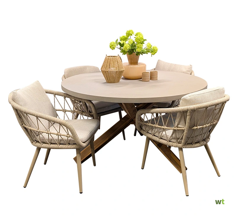 Outlet C: Den Haag Picerno Diningset rond 4-persoons (9900000659875) - Warentuin Collection