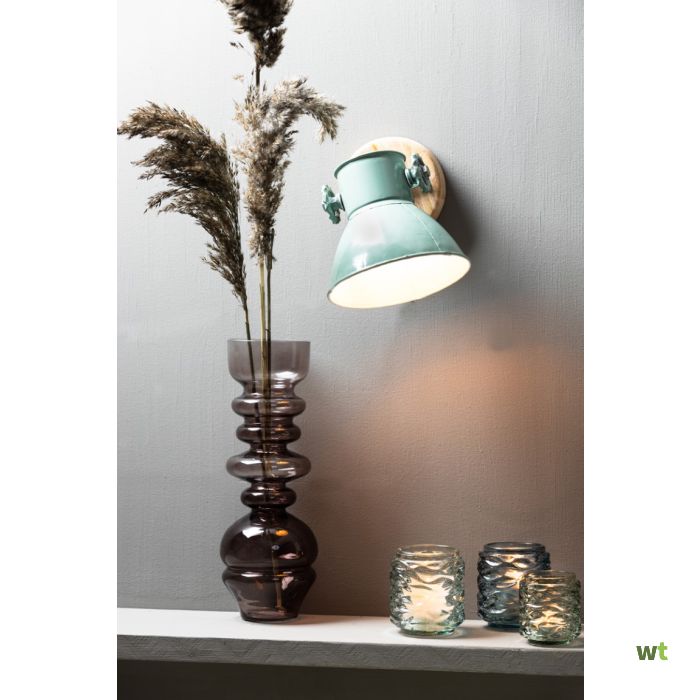 Ronde wandlamp van oranje glas • Prachtige Lampen