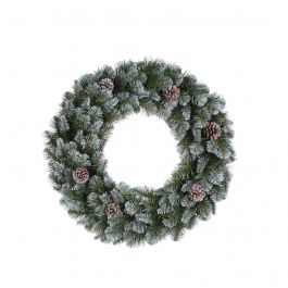 Winter Türkranz Mit Foto - Künstlich Gefrosteter Weihnachtskranz 40 Cm