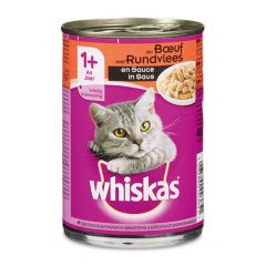 5 stuks! Kattenvoer Blik Saus met Rund 400 g Whiskas