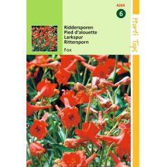 Zaden Delphinium Ridderspoor Fox oranje-rood Hortitops