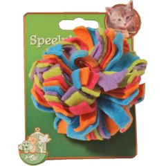 Kattenspeelgoed fleece pompoen multicolor Speelplezier-kat Gebr. de Boon