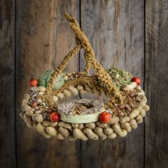 Fütterungsplattform mit Erdnussnetz, Fettkugel und Fettring Gebr. de Boon