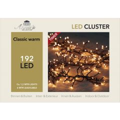 Led classic cluster lights 192l/1,2m - 4m aanloopsnoer zwart - bi-bui trafo Anna's collection