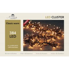 Led classic cluster lights 384l/2,4m - 4m aanloopsnoer zwart - bi-bui trafo Anna's collection