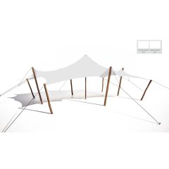 Stretchtent 6x8 wit feesttent Nomadik Stretch
