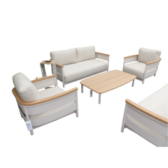 Wadi sofa set camel sand/teak incl. natural mixed weave kussens Suns