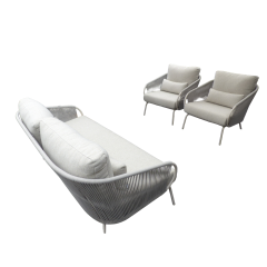 Nappa loungeset camel sand/teak/keramiek incl. natural gravel kussens Suns
