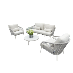 Dolce loungeset camel sand/teak/keramiek incl. natural gravel kussens Suns