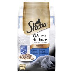Kattenvoer Delices du Jour Vis maaltijdzakjes multipack 6x50 g 1x6 Sheba
