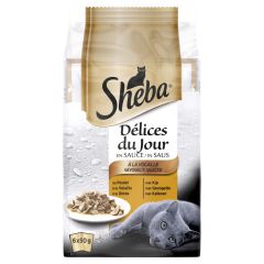 Kattenvoer Delices du Jour Gevogelte maaltijdzakjes multipack 6x50 gr 1x6 Sheba