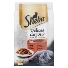 Kattenvoer Delices du Jour Traiteur selectie maaltijdzakjes 6x50 g 1x6 Sheba