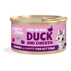 Cat kitten chunks duck/chicken 85g Edgard & Cooper