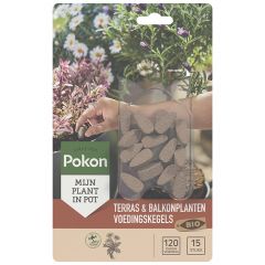 Bio Terras & Balkonplanten voeding 15 langwerkende kegels Pokon