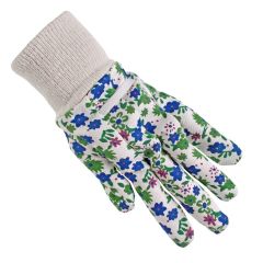 Werkhandschoenen blauw/groen PVC nopjes groen Talen Tools