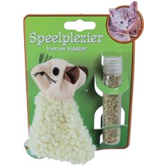 Boon kattenspeelgoed schaap plus catnip vulbaar 12 cm Gebr. de Boon
