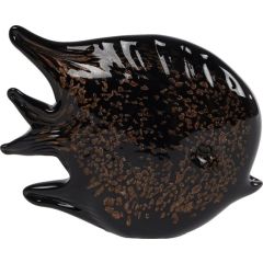 Sculptuur zwrt/brn glas l16b4h13 cm