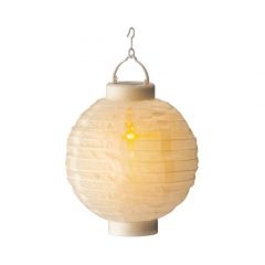 Solar lantaarn nylon d20h23 wit Decoris