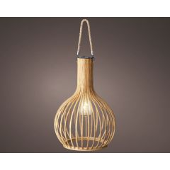 Solar hanging light dia28-H40cm bamboo Decoris