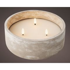 LED kaars buiten dia20-H8cm concrete grey Decoris