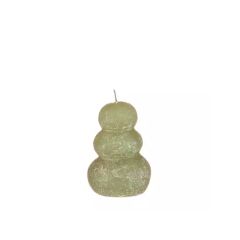 Kieselstein Kerze d7xh9,5 cm, grün Hortus