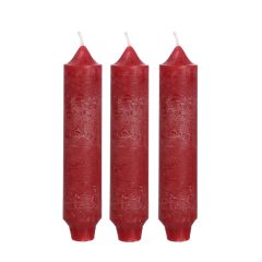 Palermo Kerzenset 3 Stück Ø. 3,5 x H 17 cm rot Hortus